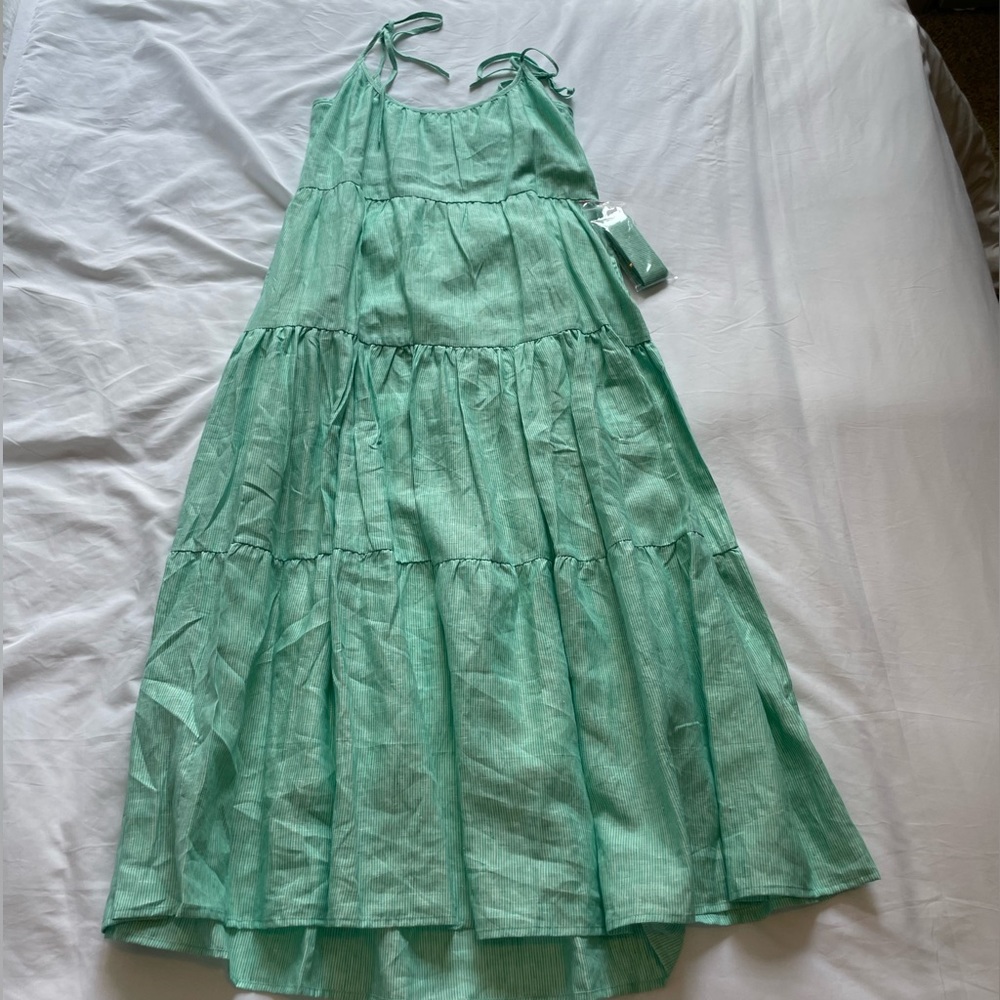 Mille Maui Dress in Green Stripe- Small (NWOT) - Picture 3 of 5